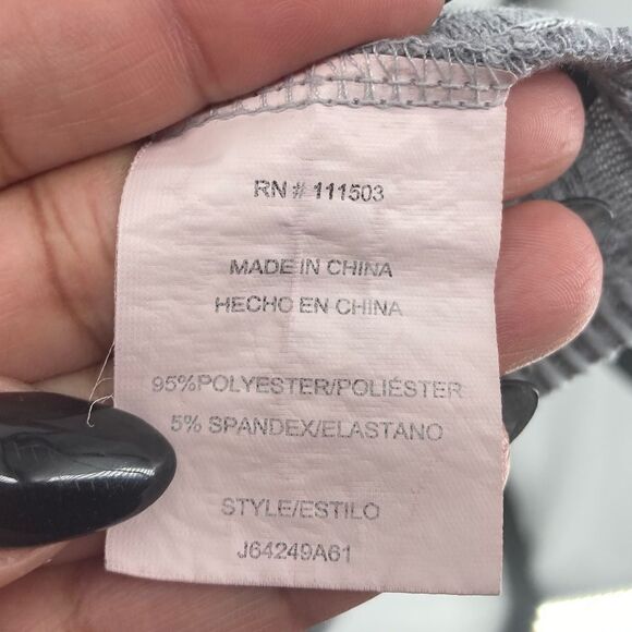 June & Hudson Gray Mock Neck Ribbed Soft Tie Front Knit Top Large - Picture 9 of 12